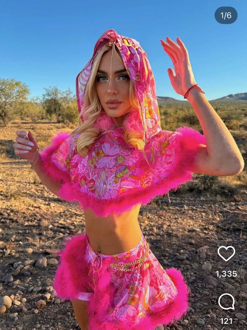 Sassypantsthelabel Desert Fairy Hooded Cape Set - Rave / Festival Outfit